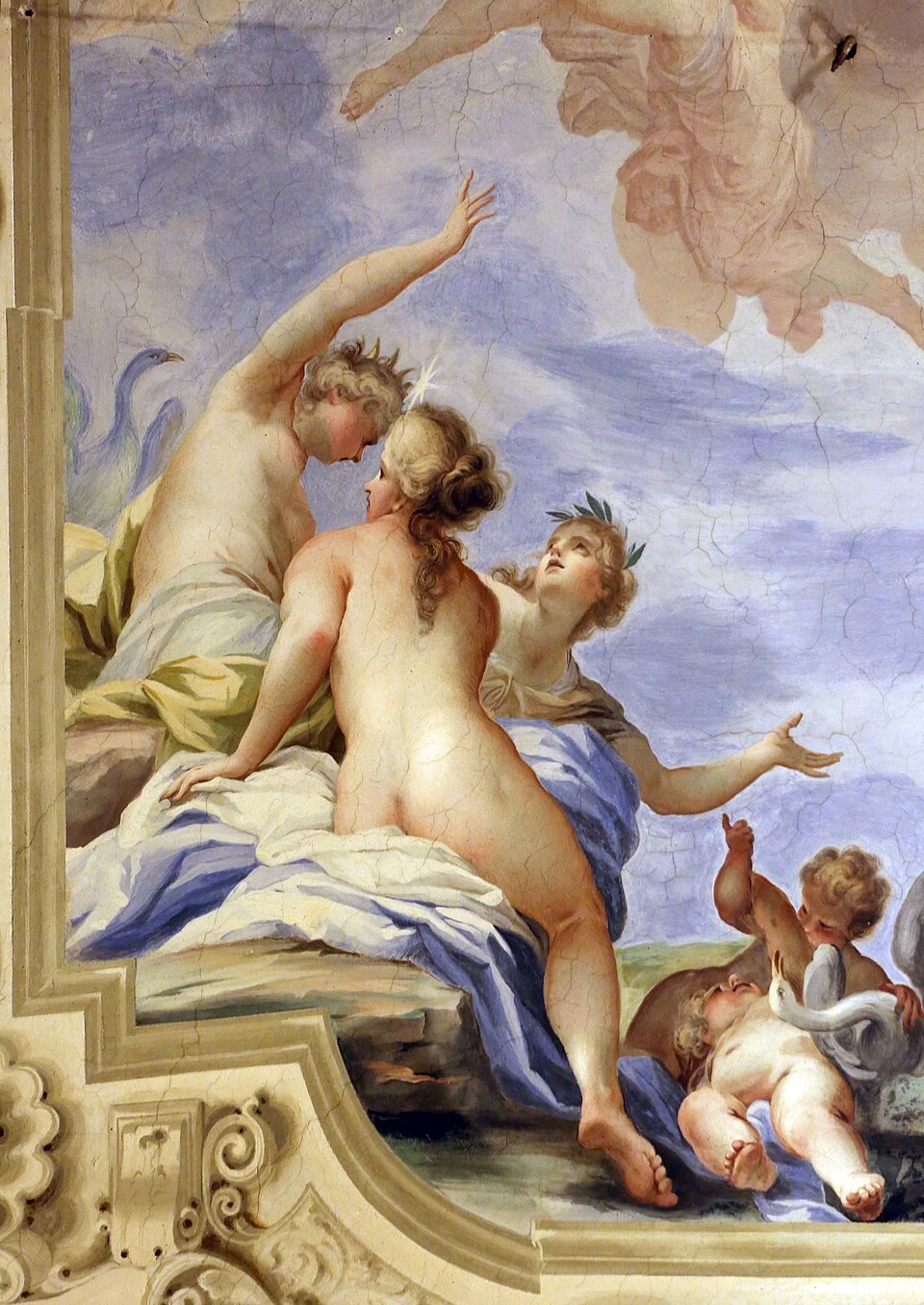 Allegoria - Mercurio dà la mela per la dea più bella a Paride, Palazzo Tempi, dettaglio, attribuito